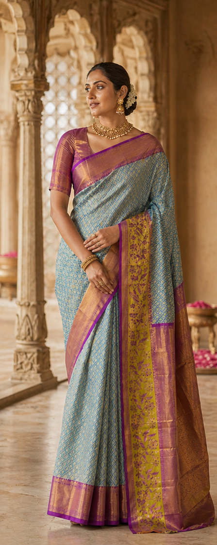 Handloom Bridal Kanchipuram Pattu Silk Saree | Pranjal Premium