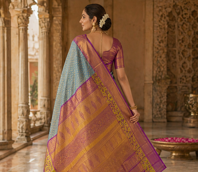 Handloom Bridal Kanchipuram Pattu Silk Saree | Pranjal Premium