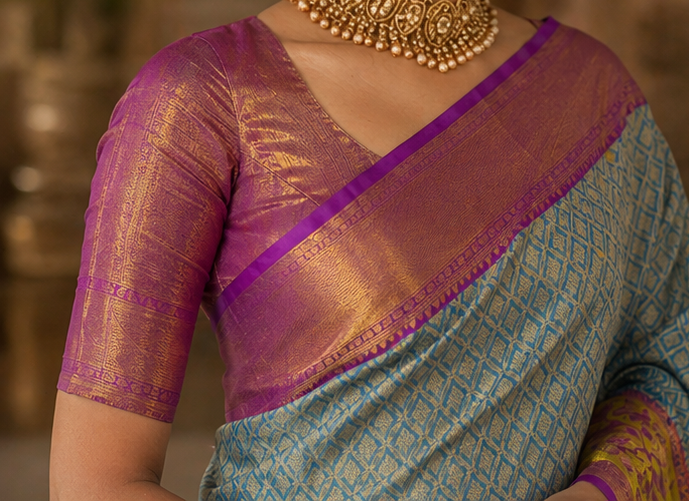 Handloom Bridal Kanchipuram Pattu Silk Saree | Pranjal Premium